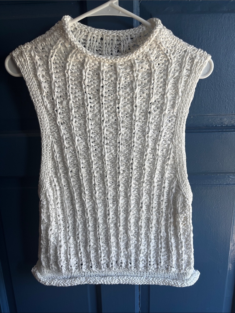Moth White Mock Neck Tank Top